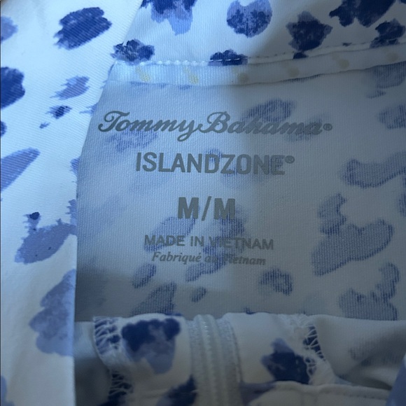 Tommy Bahama Islandzone Aubrey Blue white sleeveless dress pockets ladies medium - Picture 11 of 11